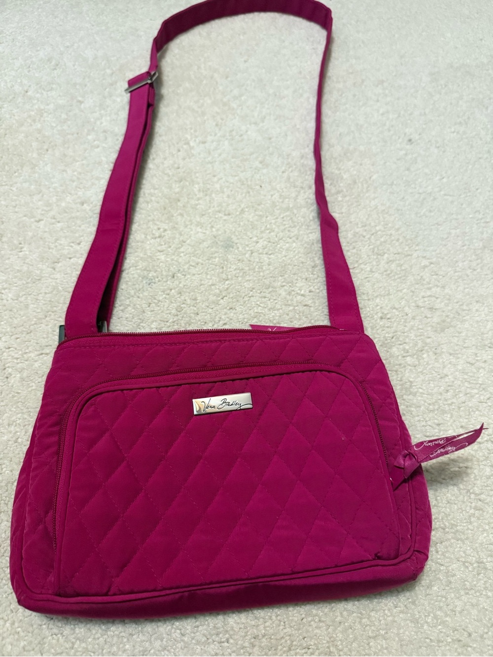 Vera Bradley Fuchsia Quilted Crossbody Bag
